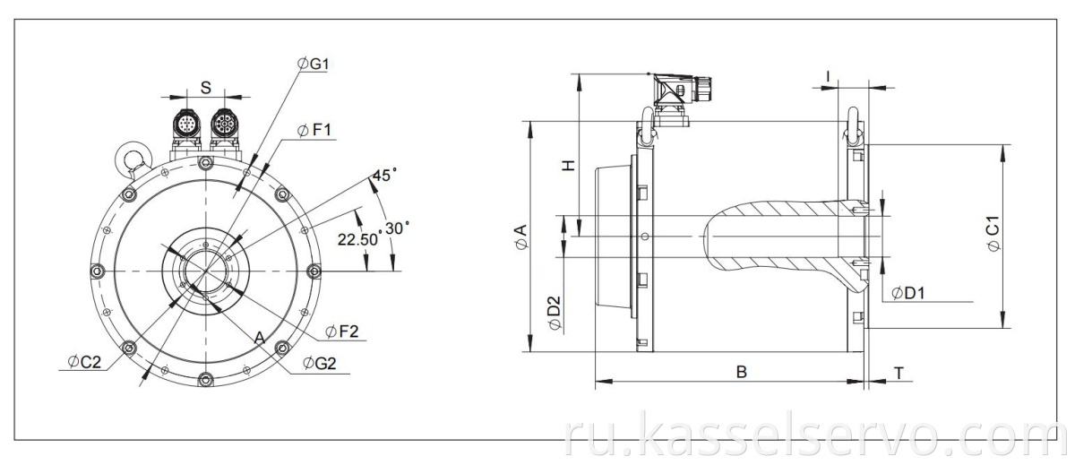 7Direct Drive Motor Mechanical Data Blind Hole Shaft Type